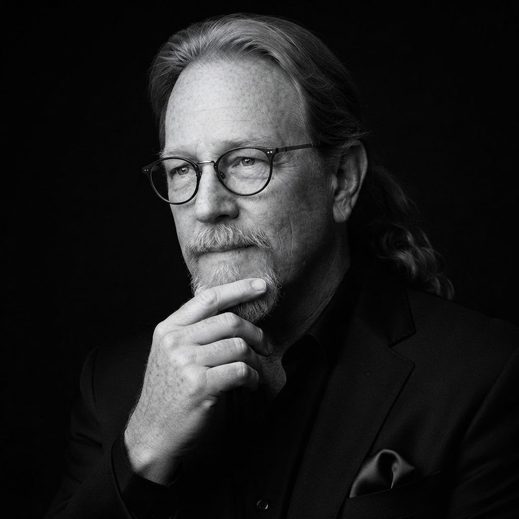 Bob Saint John black-and-white portrait