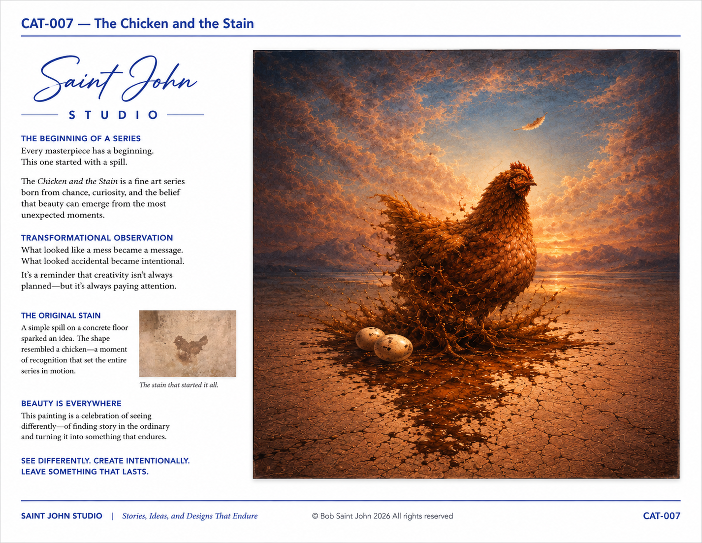 CAT-007 The Chicken and the Stain painting case study