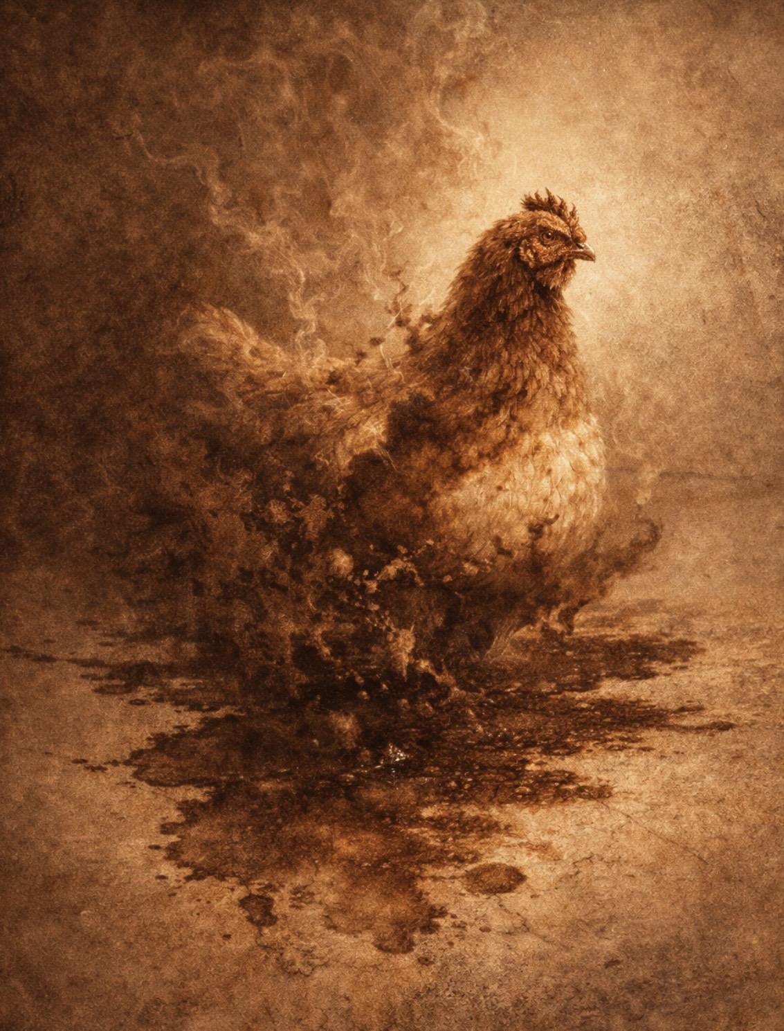 Early chicken interpretation developed from the stain