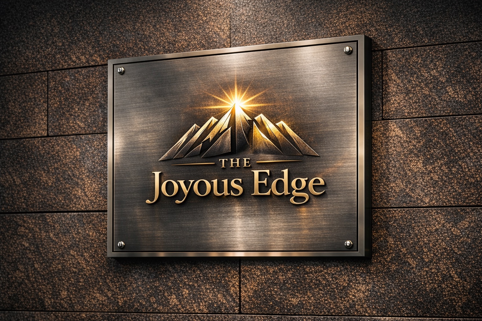 The Joyous Edge identity applied to dimensional architectural signage