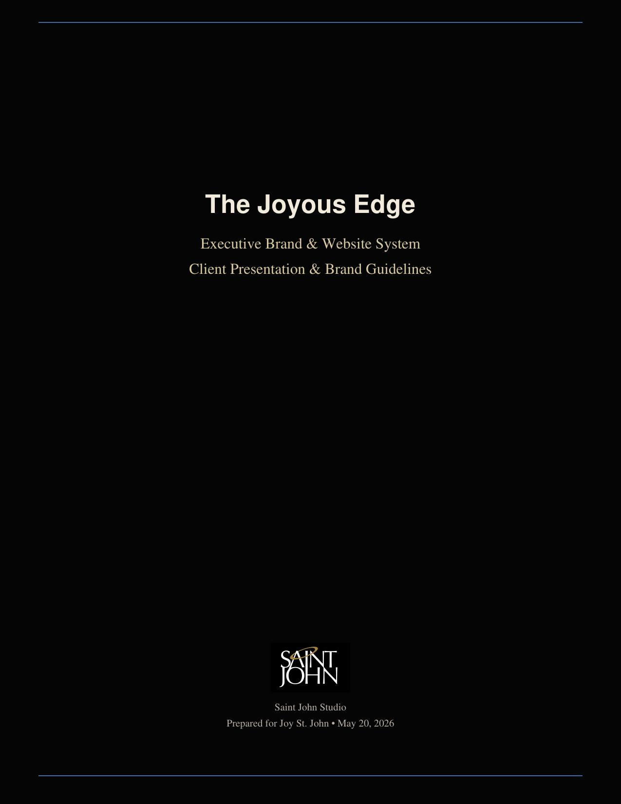 The Joyous Edge client presentation cover