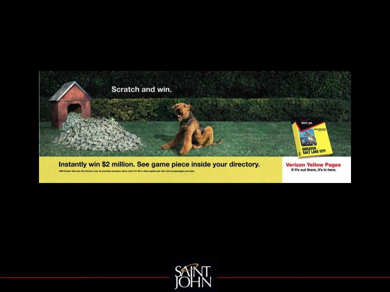 Verizon Yellow Pages Scratch and Win billboard